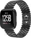 Strap-it Fitbit Versa / Versa 2 stalen vis band - zwart