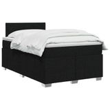 vidaXL Boxspringbed met matras, zwart, 120 x 190 cm, gestoffeerd