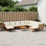 vidaXL - Tuinbank - 11 zitplekken - Massief acaciahout & touw - Naturel