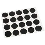 Adsamm® 20 x afdekkappen | Ø 1,3 cm | zwart | rond | 0,45 mm dun, zelfklevende meubelpatches