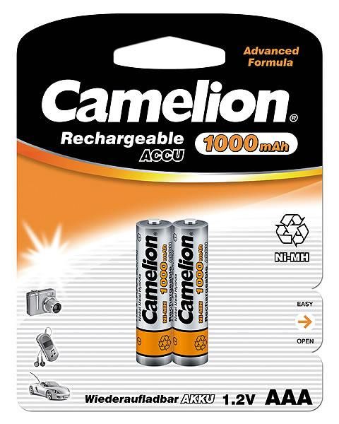 Camelion NH-AAA1000BP2 - AAA oplaadbare batterijen - 1000 mAh - 2 stuks