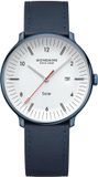 Mondaine Doppio 41mm staal leer blauw solar polshorloge voor heren