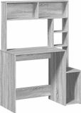 vidaXL Bureau met schappen 100x45x140 cm bewerkt hout grijs sonoma