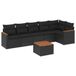 vidaXL 7-delige Loungeset met kussens, polyrattan, zwart