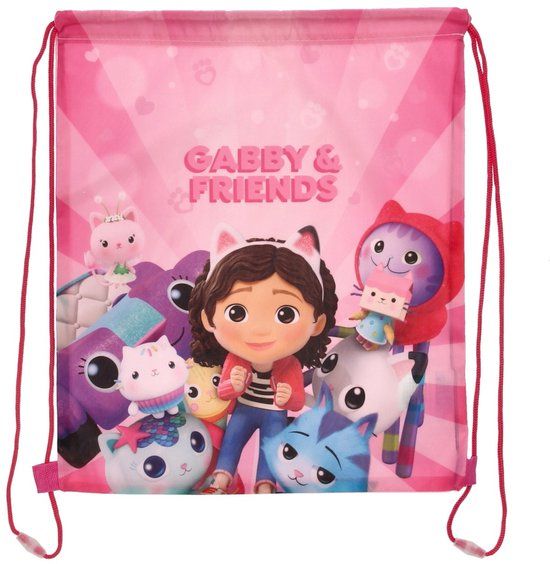 4KidsOnly Gabby's Dollhouse Gymtas - Zwemtas - 40 cm - Roze - Voor Kinderen
