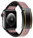 Wigento Apple Watch SE 2023 44mm: hoogwaardige kunstlederen/siliconen band met magnetische sluiting, vervanging, kleur: roze