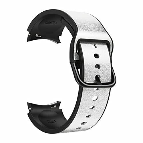 Qubix 2-in-1 Siliconen/Leren Bandje - Grijs - Geschikt voor Samsung Galaxy Watch 5 Pro - 45mm