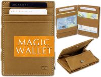Garzini Essenziale Magic Coin Wallet Heren Camel Brown