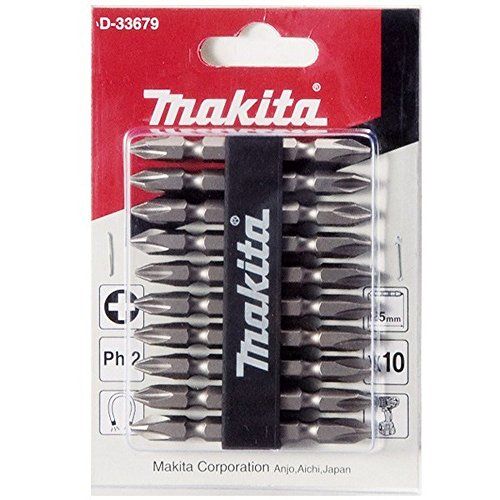 Makita D-34366 - Puntas Dobles Imantadas Phillips PH2 x 65 mm - Blister con 10 Unidades