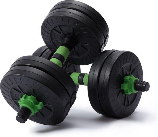 #DoYourFitness 2-in-1 dumbbell set met drijfstang groen 40 kg