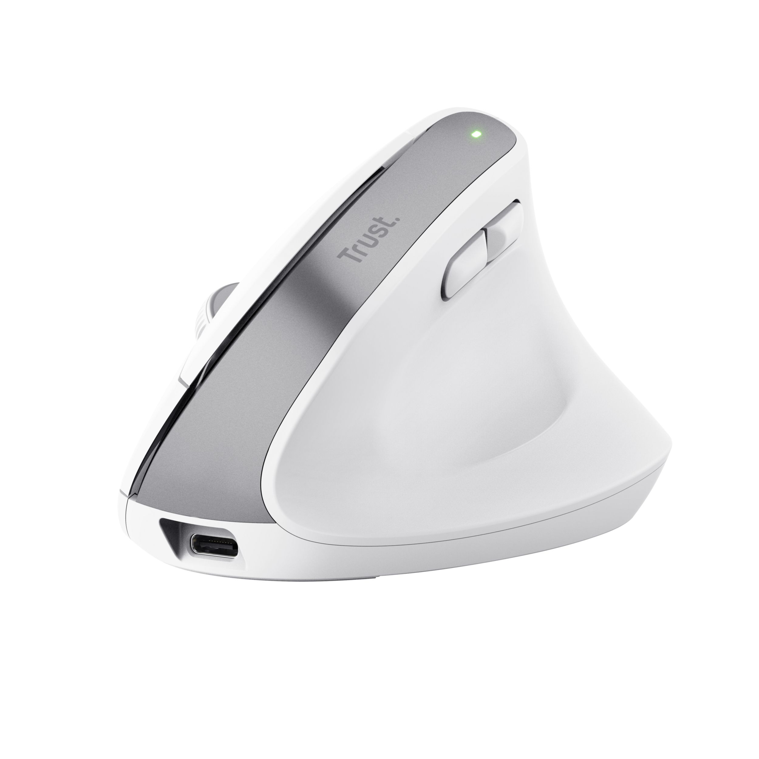 Trust Bayo+ Draadloze Ergonomische Muis - RF + Bluetooth - Optisch - 2400 DPI - Wit