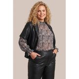 Exxcellent Imitatieleren Regular Fit Blazer - Zwart