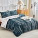 TRANKIELO® Housse de couette 240x220 cm - Microfibre - Bleu marine/Blanc - Étui de charge inclus - Motif élégant