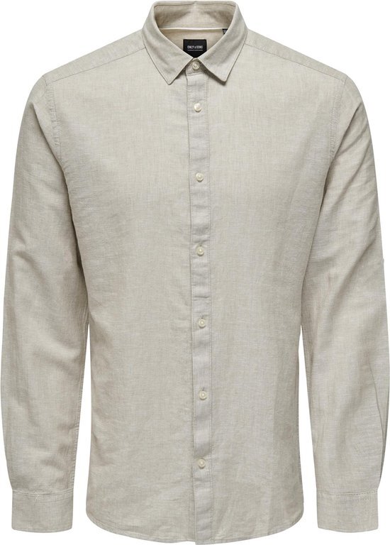 ONLY &amp; SONS ONSCAIDEN LS SOLID LINEN SHIRT NOOS Heren Overhemd - Maat L