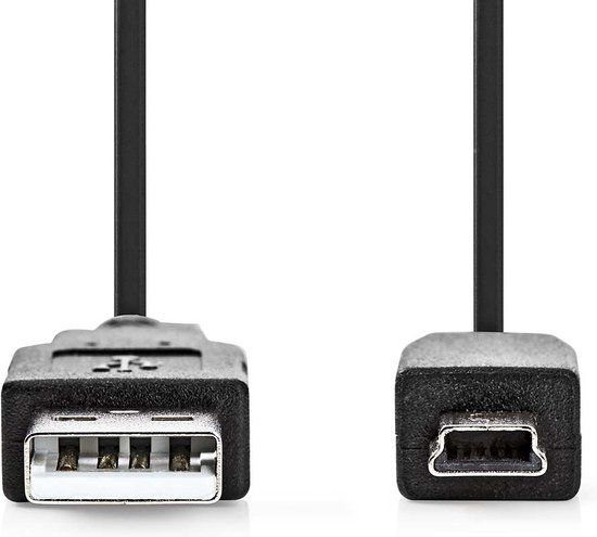 Nedis USB-Kabel - USB 2.0 - USB-A Male - USB Mini-B 5-Pins Male - 5.00 m - Zwart
