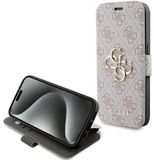 Guess 4G Metal Logo Book Case - Geschikt voor Apple iPhone 15 Pro (6.1") - Roze