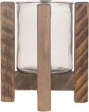 Merkloos Bellatio design Waxinelichthouders - op standaard - hout - 21 cm