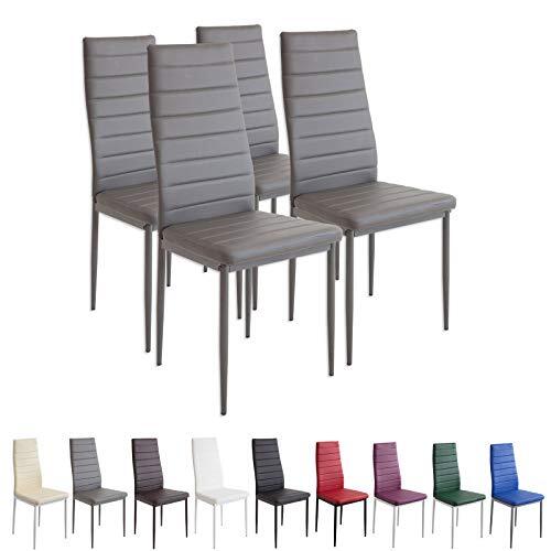 albatros eetkamerstoelen MILANO, set van 4, grijs