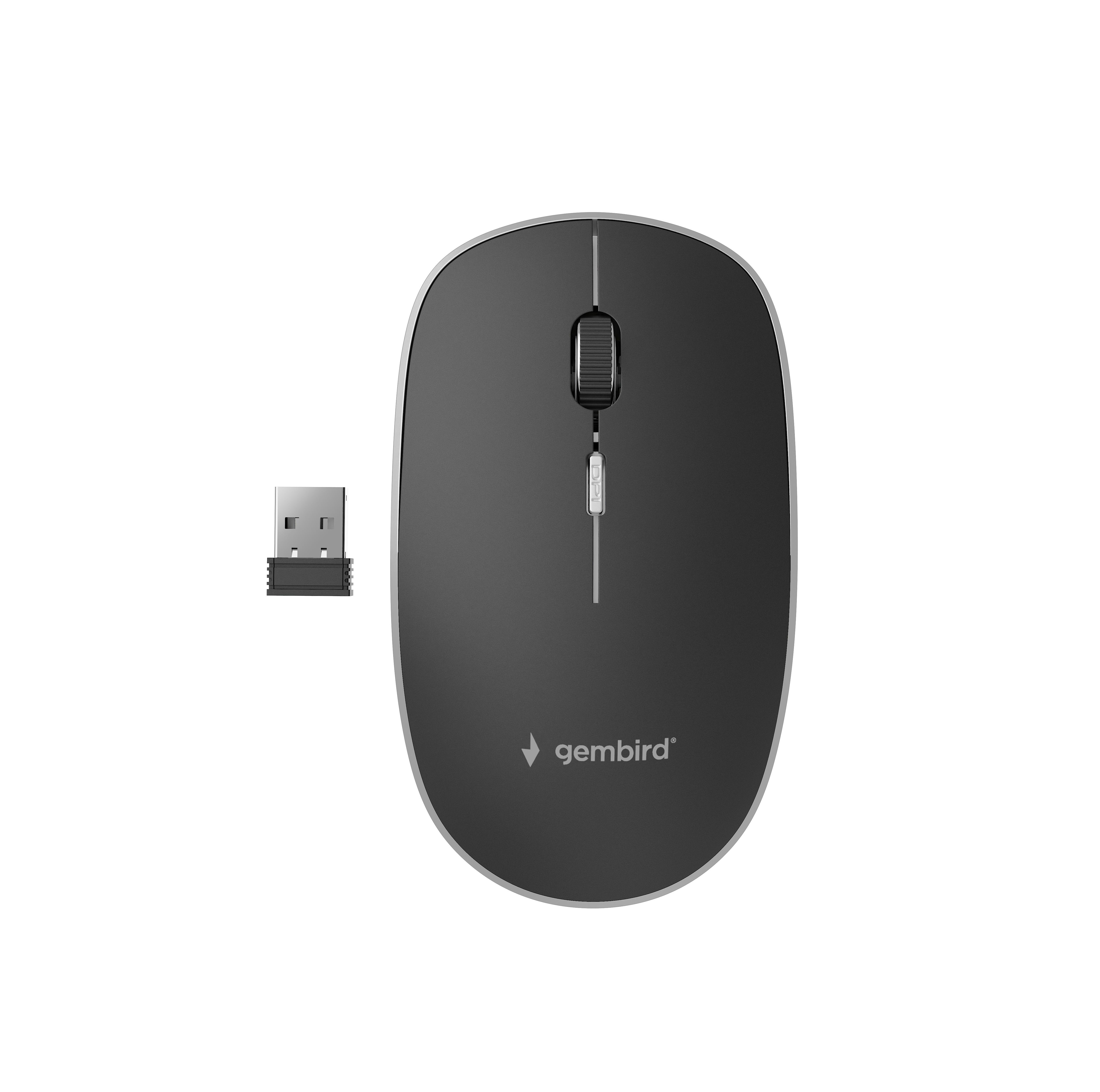 Gembird MUSW-4B-01 Draadloze Optische Muis - 1600 DPI - Zwart/Wit