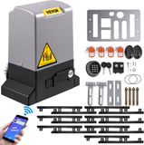 Vevor Schuifpoortopener 1800 Kg 7 M Schuifpoortaandrijving Met 4 Afstandsbedieningen en App-Bediening Elektrische Rolpoortmotor voor Opritten Complete Hardwarebeveiligingssysteemkit voor Poortaandrijvingen