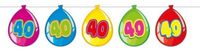 Merkloos / Sans marque Folat Bv 40 Jaar Verjaardag Versiering - Ballon Slingers - 5 meter - Multi