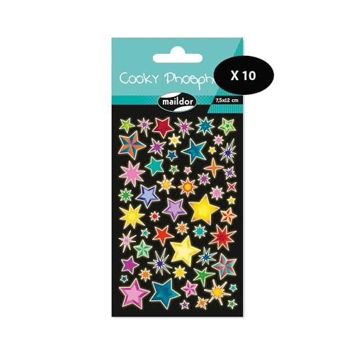 Maildor CY161Cpack - Cooky Phospho, Sach 1 pl 7,5 x 12 cm, sterren - 10 stuks