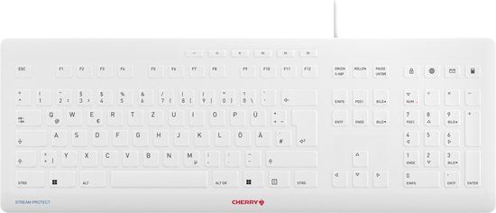 Cherry Stream Protect Toetsenbord Duits QWERTZ Wit/Grijs