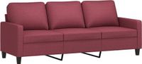 vidaXL Driezitsbank - 180 cm - Stof - Wijnrood