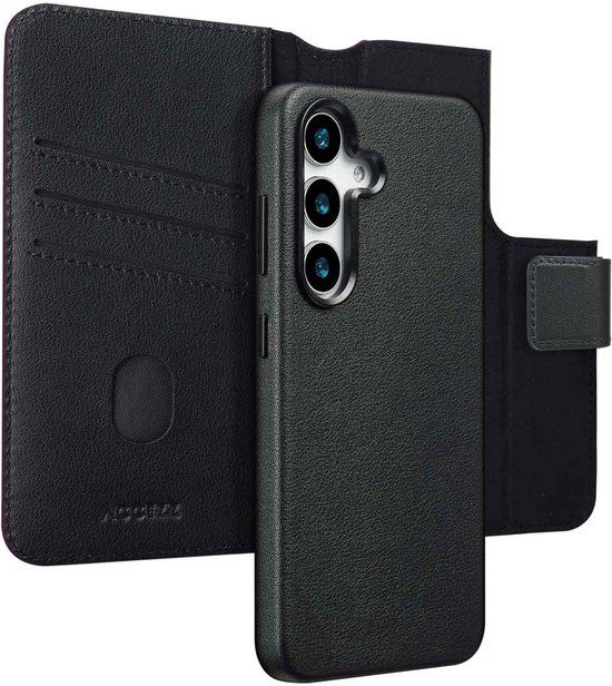 Accezz Leather Bookcase 2-in-1 met MagSafe voor de Samsung Galaxy S25 - Onyx Black