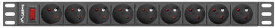 Lanberg Serie - 1U 16A PDU 19" - 9x PL - 3m - Zwart