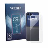 Savvies 3 Stuks Screenprotector voor Samsung Galaxy Z Flip 8 (Achterkant) - Glas Transparant