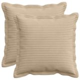 vidaXL Kussensloop HOUTEN Taupe 35 x 35 cm corduroy