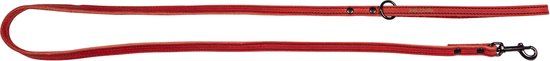 Jack and Vanilla Black Label Hondenlijn / Hondenriem - Leer - Rood - 1 cm x 120 cm