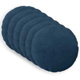 vidaXL Kussensloop 6 pcs HEERLEN Marineblauw Ø 60 cm corduroy