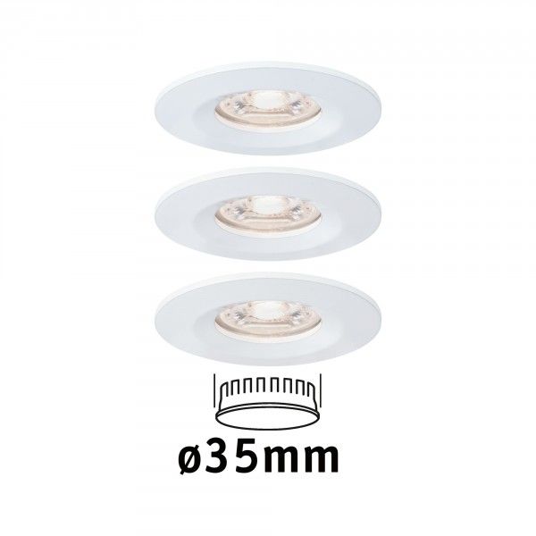 Paulmann Nova Mini Coin LED Inbouwlamp Set - 3x4W - Wit Mat