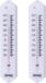 Amig Thermomètre intérieur/extérieur - 2x - plastique - blanc - 19 x 5 cm
