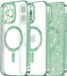 Techsuit Hoesje geschikt voor Apple iPhone 14 Pro Max - Luxury Glitter Back Cover - Geschikt voor MagSafe - Lichtgroen