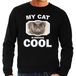 Bellatio Decorations Britse Korthaar My Cat Is Serious Cool Zwart Heren Trui/Sweater XL