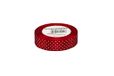 Brewis Satlintape met stippen, rood, 25mm x 22 meter