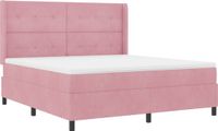 vidaXL Boxspringbed met hoofdeinde Roze 180 x 200 cm Fluweel