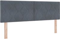 vidaXL - LED - Hoofdbord - Donkergrijs - 160 cm - Fluweel
