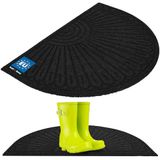 KOTARBAU® Droogloopmat, Schoonloopmat, Deurmat, Polyester + Gummi, 60 x 90 cm, Grijs, Halfcirkel, Inloopmat, Deurmat Antislip, Vuilvanger, voor Binnen, Entreemat