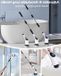 Sans marque Brosse de nettoyage sans fil avec bras d'extension réglable - 4 têtes de nettoyage interchangeables - Nettoyeur de douche puissant pour salle de bain baignoire carrelage sol - Blanc