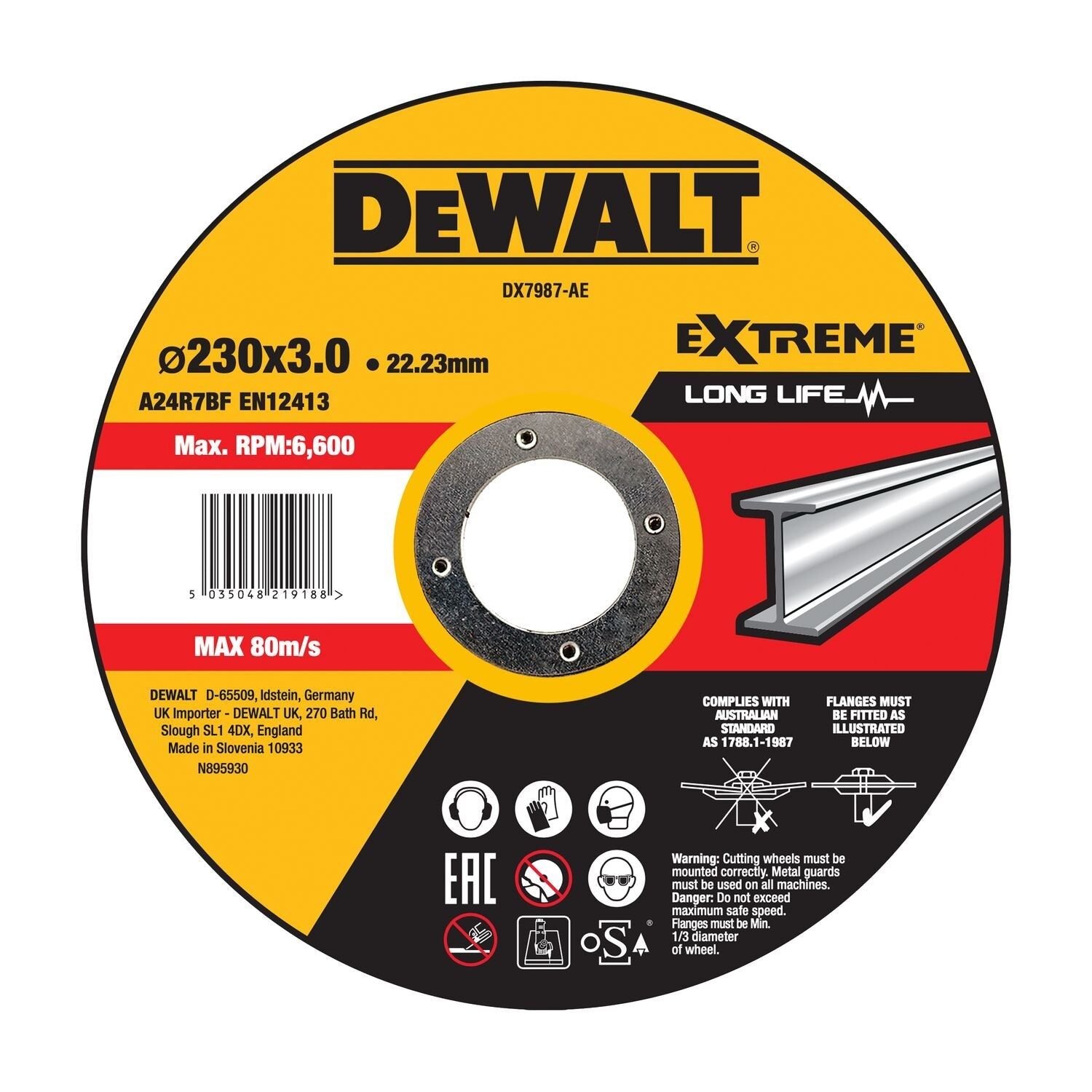 DX7987 EXTREME™ Doorslijpschijf Metaal 230mm