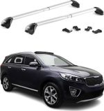 Kia Barre de toit pour Kia Sorento, année modèle 2015-2020, aluminium, argent, 2 pièces, avec certificat ABE