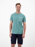 LERROS T-shirt met ronde hals en borstzak SOFT TEAL