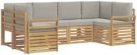 vidaXL Ensemble de canapé d'extérieur 6 pièces blanc et gris clair polyester