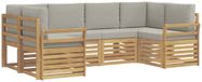 vidaXL Ensemble de canapé d'extérieur 6 pièces blanc et gris clair polyester