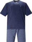 Hajo Blauwe katoenen heren shortama - Maat 52