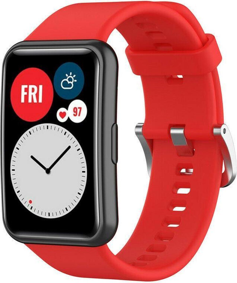 Strap-it Huawei Watch Fit siliconen bandje - rood
